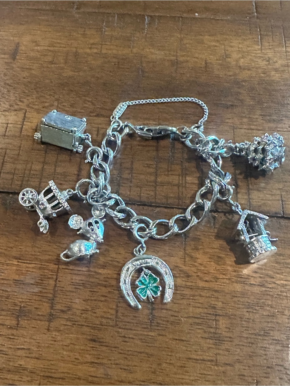 Monet Silver-Tone Bracelet w/ assorted charms